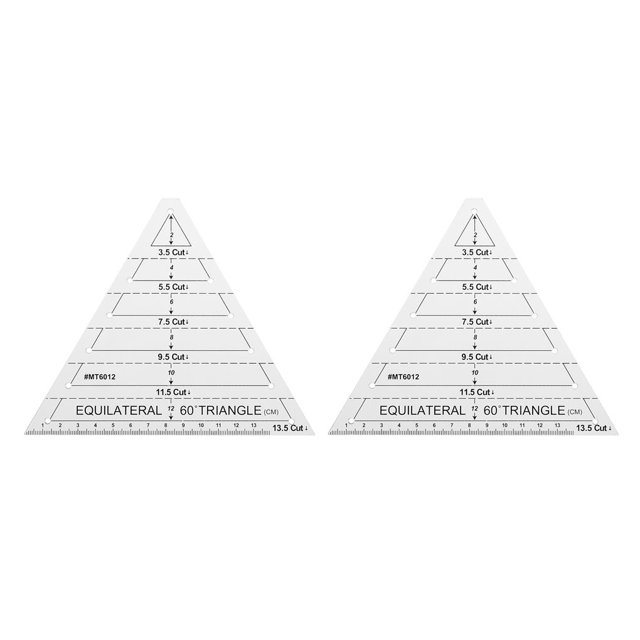 Advancent Reglas acrílicas transparentes, regla de diamantes de 45 grados, regla de acolchado artesanal, reglas de corte, suministros de sastre Dreieck Lineal 2piezas