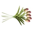 thumbnail image 3 of Mini flor artificial oficina en casa decoración floral fiesta de boda decorativa PU flor falsa, rosa roja 5 piezas Speravity ZHF0582-10B, 3 of 6