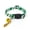 Green, variant on Adjustable Striped Pet Collar with Bell & Pendant - Durable Polyester, No Battery Needed, Perfect for Weddings & Special Occasions, Fits Cats & Small Dogs, White with Colorful Stripes & Golden Accent