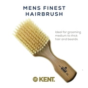 Kent OG2S Beechwood Soft Bristle Hair Brush and Facial Brush for Beard Care - Exfoliating Soft White Natural Boar Bristle Brush for Mens Grooming, Hair Care, and Beard Straightener for Men's Skin