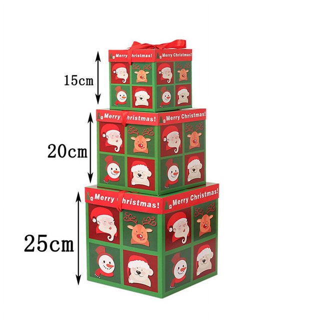 Qocolhg Outdoor Christmas Decorations Indoor, Christmas Decoration Gift Box Gift Box Stacking Head Gift Box Christmas Tree Gift Box Display Window Scene Decoration Ornament, Christmas Clearance