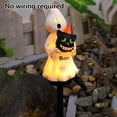 thumbnail image 4 of Adorno Fantasma Iluminado Resina Solar Halloween para Jardín Al Aire Libre Color Blanco, 4 of 9