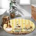 thumbnail image 3 of Round Rugs 3Ft, Gnomes Sunflower Round Area Rug Washable Indoor Throw Carpet, Yellow Checkered Pastoral Botanical Wooden Small Non Slip Circle Rug for Bedroom Living Room Home Decor Aesthetic, 3 of 8
