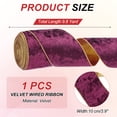 thumbnail image 2 of Uxcell 4" x 10 Yards Velvet Wired Gold Crushed Ribbon for Bow Decor Dark Brown, 2 of 7