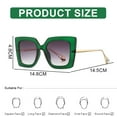 thumbnail image 2 of Simple fashion sunglasses with large frame, PC material, metal, high definition, Green, 2 of 5