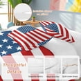 thumbnail image 2 of 3 Piece American Flag Duvet Cover Set Twin Size, Microfiber Comforter/Quilt Cover with Corner Ties and 2 Pillowcases, Blue Red USA Flag All Season Soft Bedding with Zipper Closure, 2 of 8