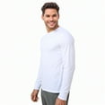 thumbnail image 2 of Men's Long Sleeve Crew Neck Ribbed Cuff Solid Tee/T-Shirt , White 2XL, 1 Pack, 2 of 7