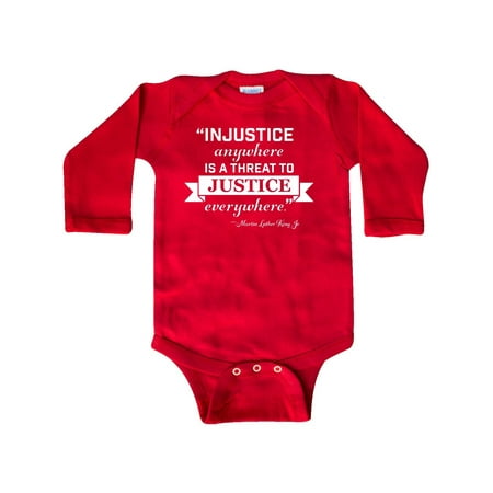 

Inktastic Injustice Anywhere is a Threat to Justice Everywhere- Martin Luther King Jr. Gift Baby Boy or Baby Girl Long Sleeve Bodysuit