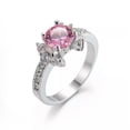 thumbnail image 6 of 8*8mm Women's Pink Cubic Zircon 925 Silver Fashion Jewelry Ring Size 6-10, 6 of 7