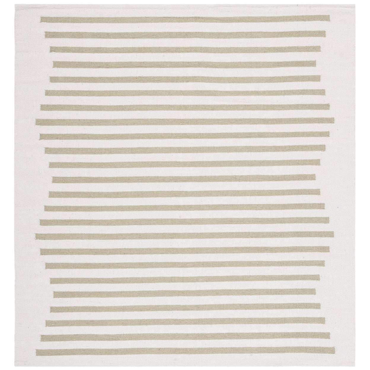 SAFAVIEH Montauk Amadine Striped Cotton Area Rug, Ivory/Light Green, 8' x 10'