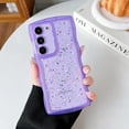 thumbnail image 4 of for Galaxy S21+/S21 Plus Case 6.7", Curly Wavy Anti-Slip Grip Design Transparent Bling Glitter Star Shiny Case Cute Clear Sparkly Bumper Protection Soft Phone Cover Case for Women Girls, Purple, 4 of 13