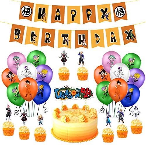 42 Pcs Dragon Ball Z Birthday Party Decorations Balloon Banner Cake Toppers Set Anime Party Supplies For Kids And Boys Walmart Com 42 Pcs Dragon Ball Z Birthday Party Decorations Balloon Banner Cake Toppers Set Anime Party Supplies For Kids And Boys Walmart Com