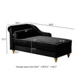 thumbnail image 3 of Modern Velvet Chaise Lounge With Hidden Storage, Upholstered Chair With Armrest Pillow and Gold Metal Legs For Living Room Bedroom Apartment, 3 of 12
