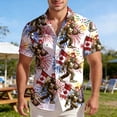 thumbnail image 2 of IWRICH Men's Hawaiian Shirts Casual Canadian Maple Leaf Print Shirts Short Sleeve Button down Shirts 14-White M, 2 of 6
