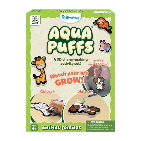 Skillmatics Aqua Puffs Animal Friends Craft Kit Ages 4-10 - Creative Fun