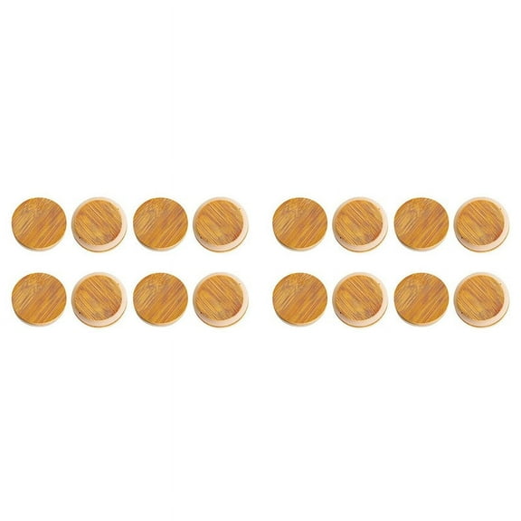 Wooden Jar Lids, 16 Pcs Bamboo Wooden Storage Lids Regular Mouth, Reusable Wooden Lids for Jars 70mm