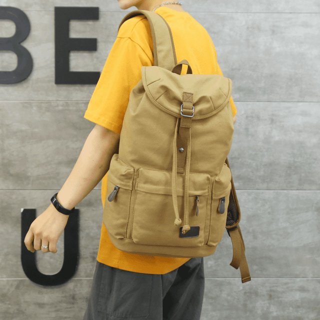 Upgrade Your Style with this Trendy Men's Vintage Canvas Backpack - Large Capacity & Breathable!