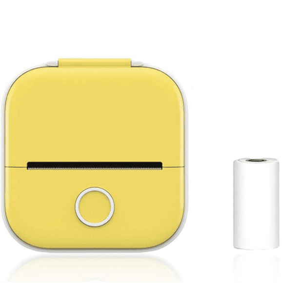 Mini Pocket Printer, Portable Instantly Sticker Printer, Premium Printer Sticker Maker Pocket Thermal Printer (Yellow)
