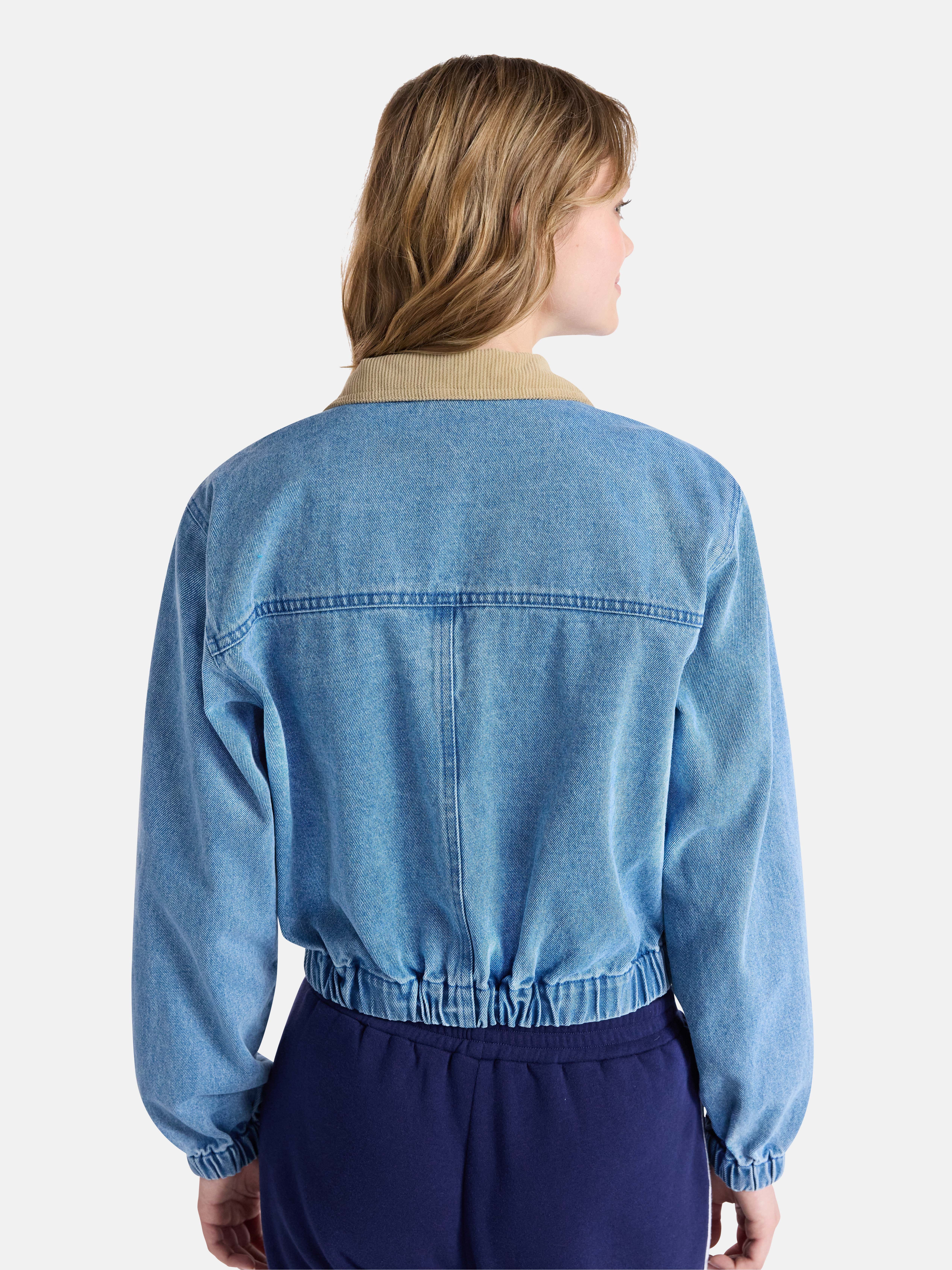 Netflix Stranger Things Cotton Denim Jacket from No Boundaries, Women’s and Women’s Plus