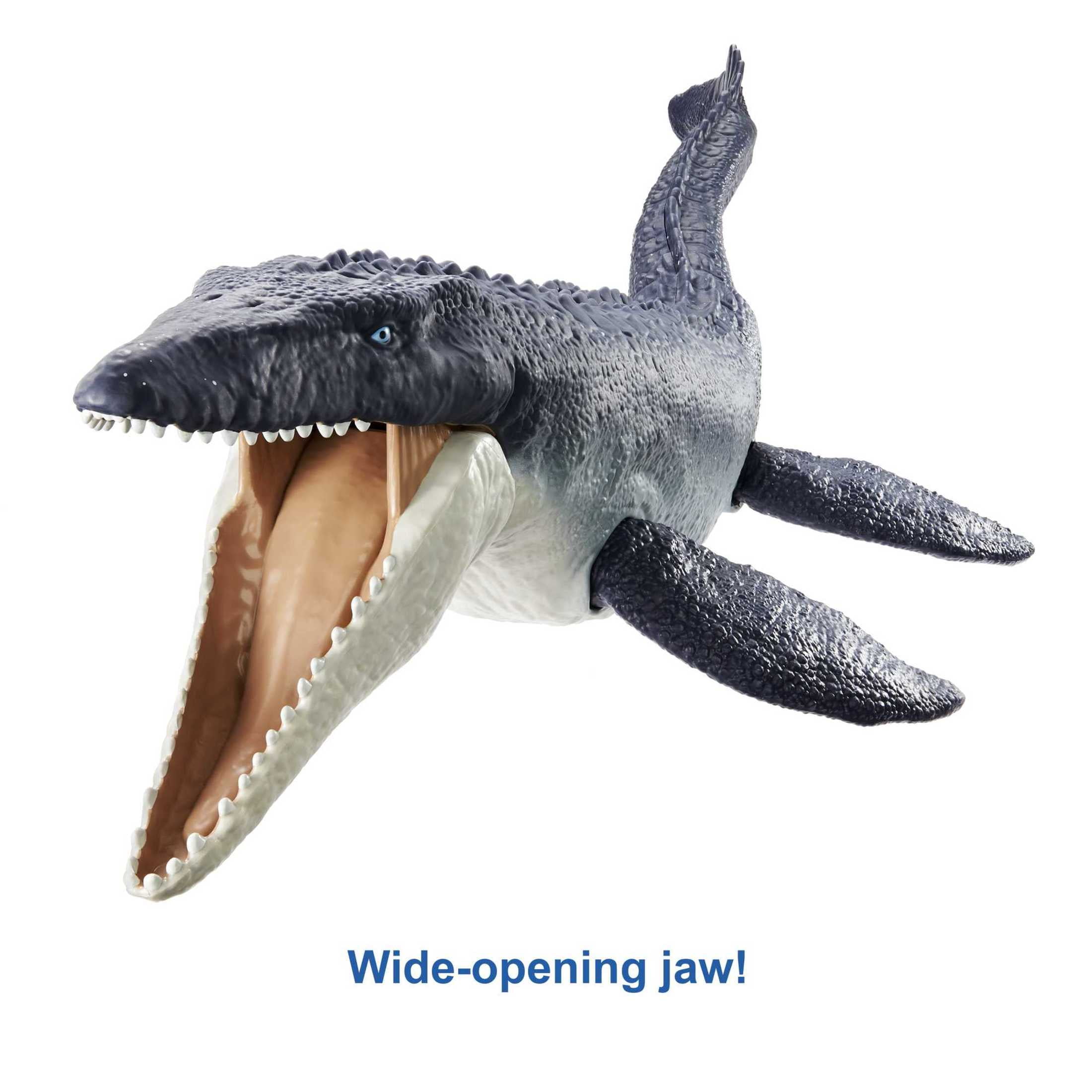 Jurassic World Dominion Mosasaurus Dinosaur Toy 29 inch Action Figure, Poseable with DNA Code