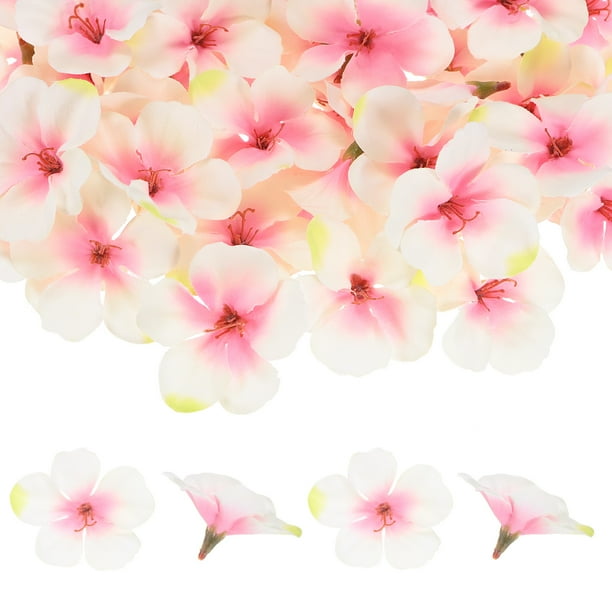 Uxcell 50-Pack Cabezas de Flores de Orquídea Artificial, 2.17"/ 5.5cm Flores de Orquídea Falsas de Seda para Manualidades DIY, Rosa+Verde