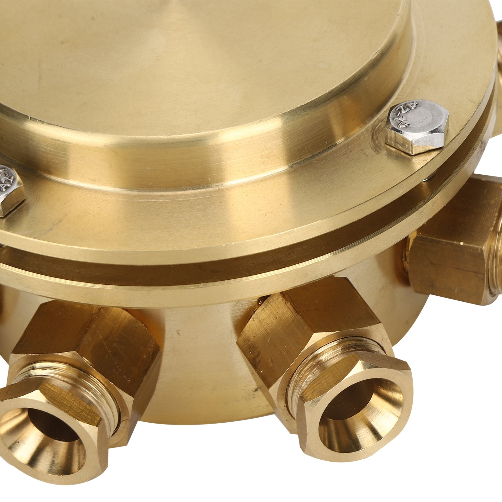 Yajisi 8-Hole Waterproof Underwater Junction Box for Outdoor Equipment Light, Alloy Copper Material 5.5 inches / 14 cm Diameter, Heavy Duty Electrical Box for Garden Fountain and Tunnel