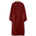thumbnail image 6 of Elainilye Fashion Womens Pajama Sets Zip-up Pajamas Homewear Long-sleeved Pajamas Nightgown Robes Sleepwear,Red, 6 of 6