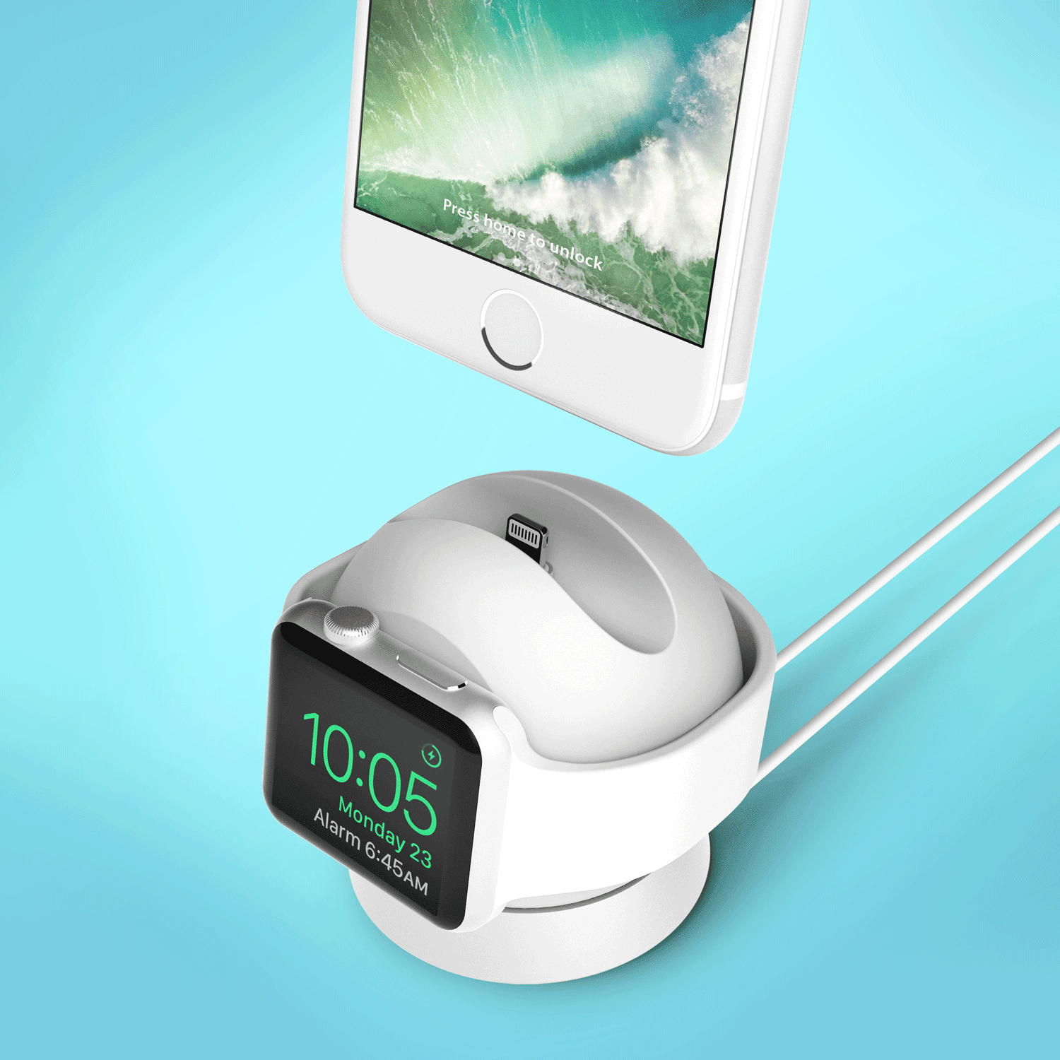 iOttie OmniBolt Apple Watch iPhone Charging Stand Silver