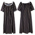 thumbnail image 5 of Womens Plus Size Nightgowns House Dress Short Sleeve Square Neck Nightdress Oversized Loose Lounge Dresses Floral Print Long Nightshirt, XL-4XL, 5 of 7