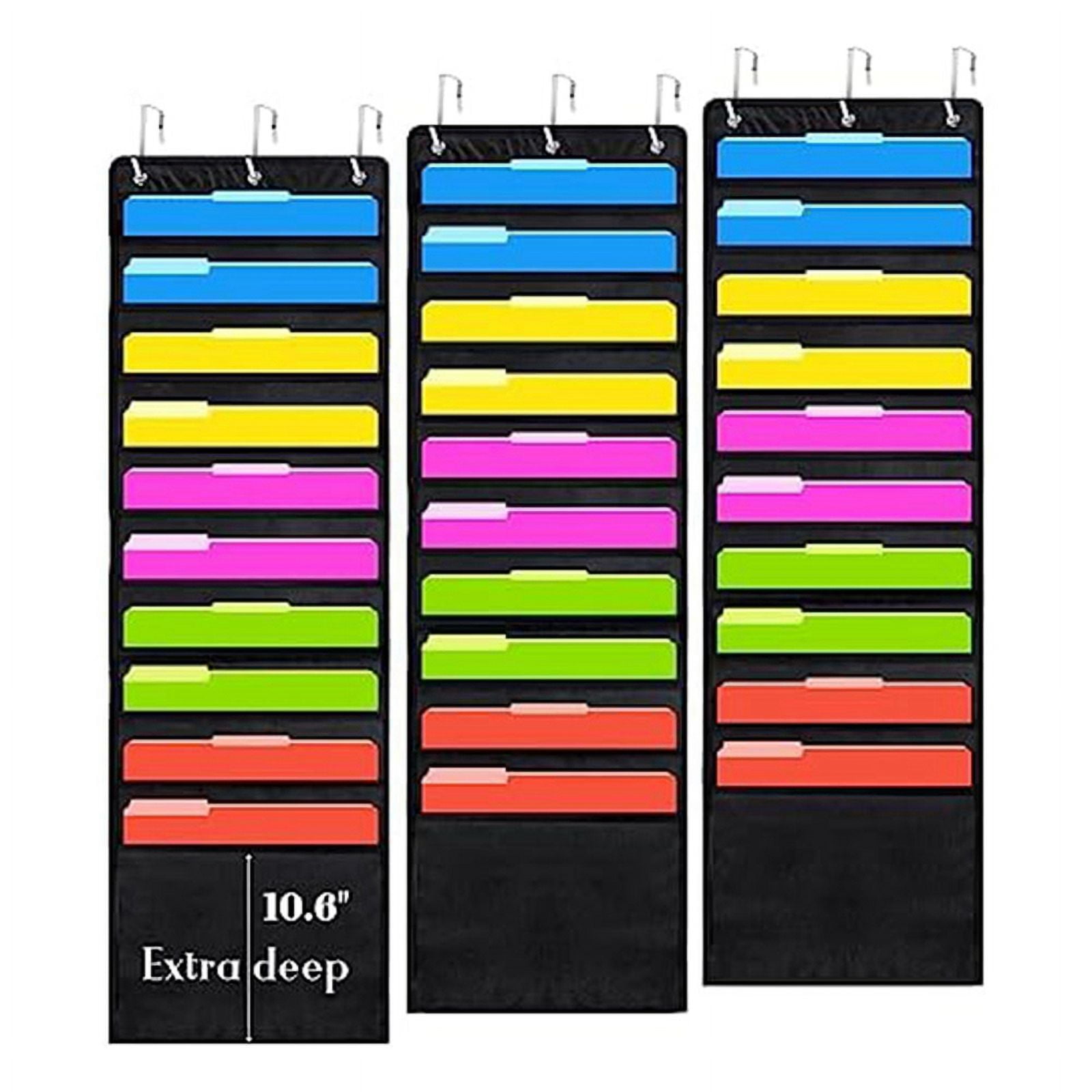 3Pcs Scrapbook Paper Storage, 12 x 12 Inch Hanging Paper Storage Bags with Door Hooks for Scrapbooking, Cardstock