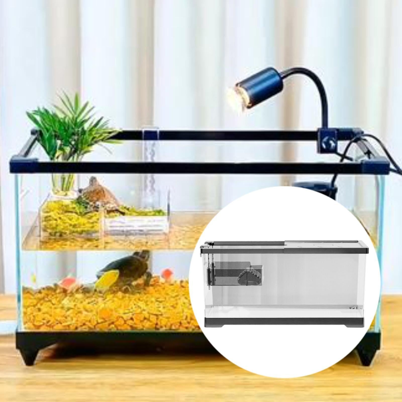 CarpNettore Turtle Tank Aquarium Tortoise Enclosure Starter Kit Hideout Reptile Tank with Basking Platform Aquatic Terrarium for Breeding L w Platform and Lid