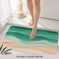 thumbnail image 3 of Geometric Green Door Mat&nbsp;Indoor Outdoor Entrance,Non Slip Rug for Kitchen Bathroom Entryway Rug,Ocean Wave Stripes Modern Abstract Beach Washable Doormat Floor Mat for Office 20x31.5 Inch, 3 of 8