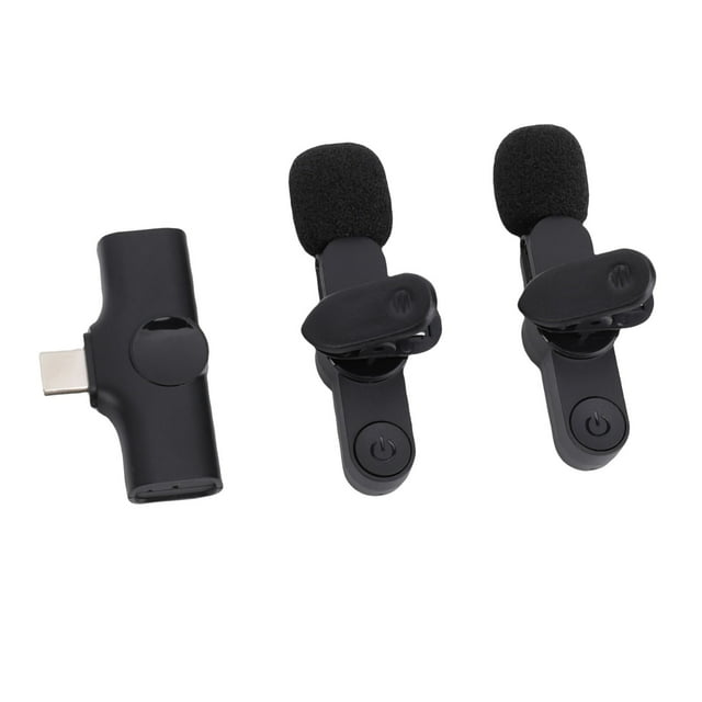 Micrófono Omnidireccional, Micrófono Lavalier Inalámbrico Dual De 2,4 GHz Antiinterferencias Para Grabación De Vídeo Vlogging