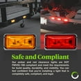 thumbnail image 2 of 12pc 2.5" Amber Red LED Trailer Marker Light Chrome Bezel DOT FMVSS 108 SAE P2PCÂ&nbsp;, 2 of 8