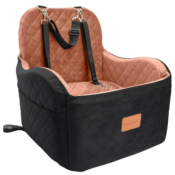 Asiento de coche Dog Booster Lealchum para perros pequeños y medianos, color negro y marrón