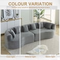 thumbnail image 6 of Timbernest 111.5" Curved Sectional Sofa, Oversized Boneless Cloud Couch, Corduroy 4-Seater Floor Sofa for Playing Living Room, Gray, 6 of 15
