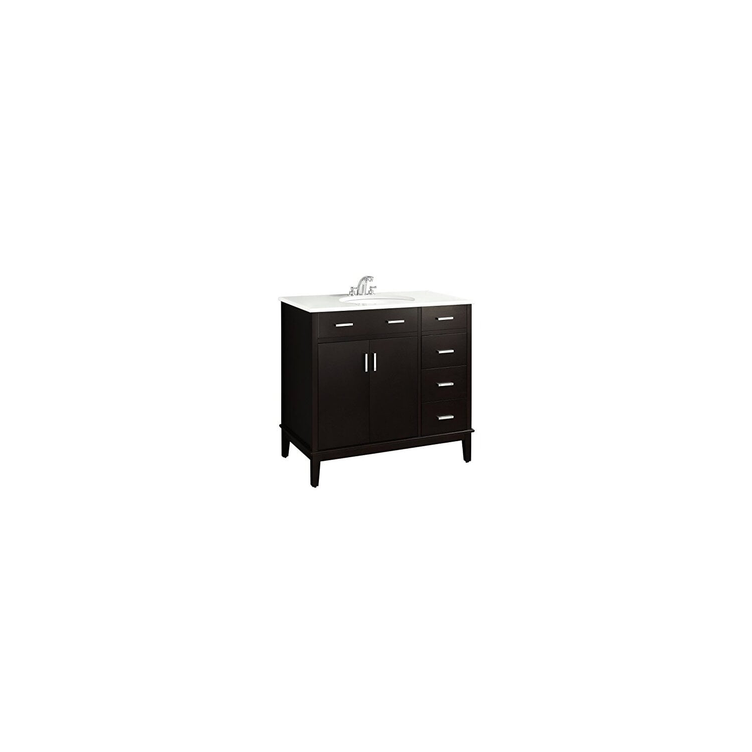 Simpli Home Urban Loft 48 Inch Bath Vanity With White Engineered Quartz Marble Top Finishdark Espresso Brown