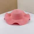 thumbnail image 2 of Womens Sun Straw Hat Wide Brim Summer Solid Color Fashion Vacation Protection Hat Foldable Packable Floppy Beach Hats, 2 of 3
