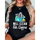 thumbnail image 1 of Women's T-Shirt - Casual Short Sleeve Round Neck Tee with Coffee Cup & Beans Design, 100% Cotton, High Elasticity Machine Washable, Spring Summer Fall Casual Attire, Playful Design Shirt, 1 of 6