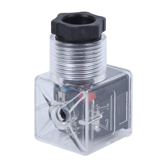 5Pcs LED Solenoid Valve Connector Solenoid Coil Connector Hydraulic Valve Transparent Voltage Universal Accessories DC24