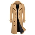thumbnail image 1 of Men's Anoraks Warm Solid Fear Coat Mens Double Breasted Long Coat Jacket Casual Long Sleeve Men Lightweight Jackets Mens Jackets Zipper Fly Pocket Coat Mens Soccer Jacket 3xl Jackets for, 1 of 8