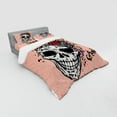 thumbnail image 3 of Ambesonne Rose Bedding Set 3 Pcs, Skull Boho Floral Wreath, Twin XL, Coral Multicolor, 3 of 3