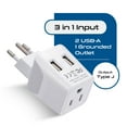 thumbnail image 2 of Ceptics CTU-11A Switzerland Travel Adapter Plug - Type J - Dual USB Device, 2 of 11