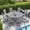 Gray Table- Gray Chairs, variant on VOXBIN 5 Pieces Patio Dining Set Outdoor Furniture- 40.7" Round Table and 4 Swivel Chairs