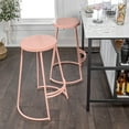 thumbnail image 5 of Hula 28.75" Modern Designer Iron Curved Backless Bar Stool, Pink Frame, 5 of 9