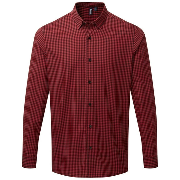 Premier Mens Maxton Checked Long-Sleeved Shirt