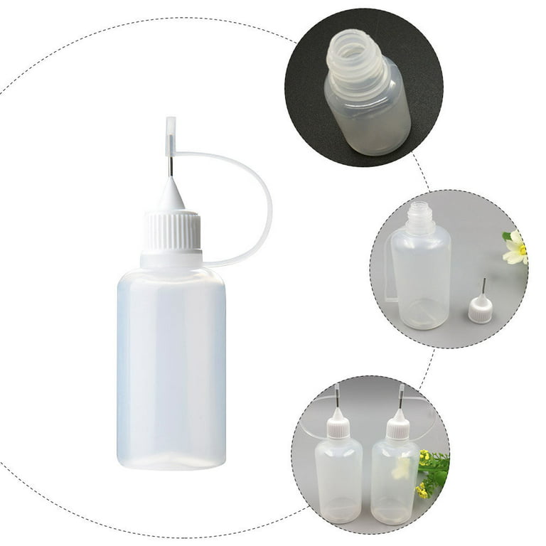 10pcs 30ml Plastic Squeezable Tip Applicator Bottle Refillable Dropper  Bottles With Needle Tip Caps