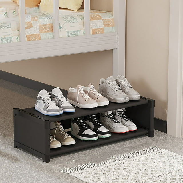 EGNMCR Étagère à Chaussures, Étagère à Chaussures pour Garde-Robe Dortoir Étagère à Chaussures Rangement Facile Rangement de Lit Artefact Multi-Couches Ménage Fond de Table Petite Armoire à Chaussures Étroite Étagère à Chaussures