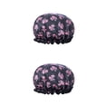 thumbnail image 1 of Minnieouse Gorro de dormir para mujer, gorros para el pelo de ducha de doble altura, a prueba de aceite, multicolor, cubierta para la cabeza de niña, Negro 2piezas Minnieouse CBP389669, 1 of 5