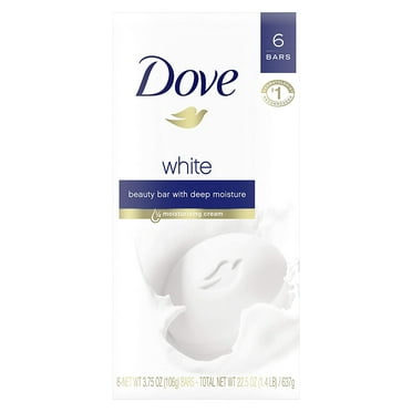 Dove Beauty Bar More Moisturizing than Bar Soap White Effectively Washes Away Bacteria, Nourishes Your Skin, (6 Count of 3.75 oz Bars) 22.5 oz
